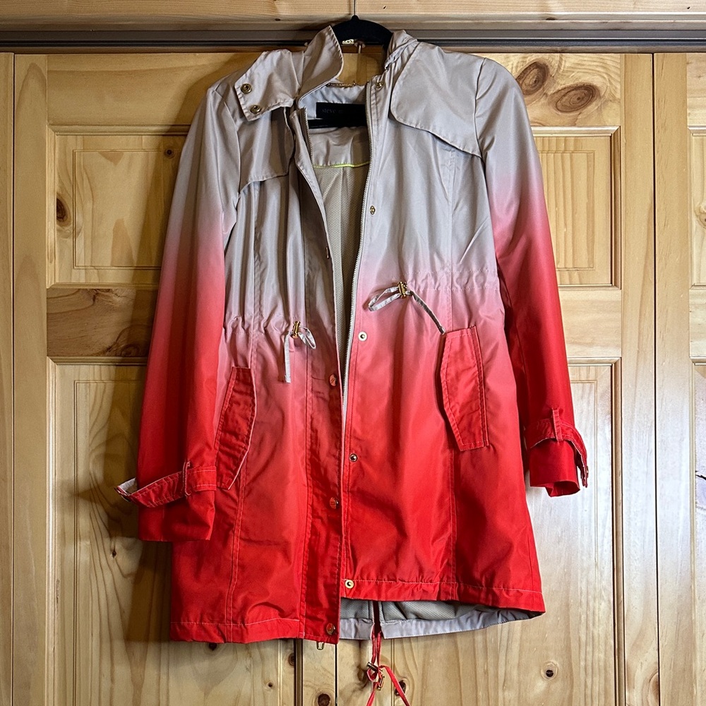 Steve Madden Red and Tan Gradient Utility Jacket
